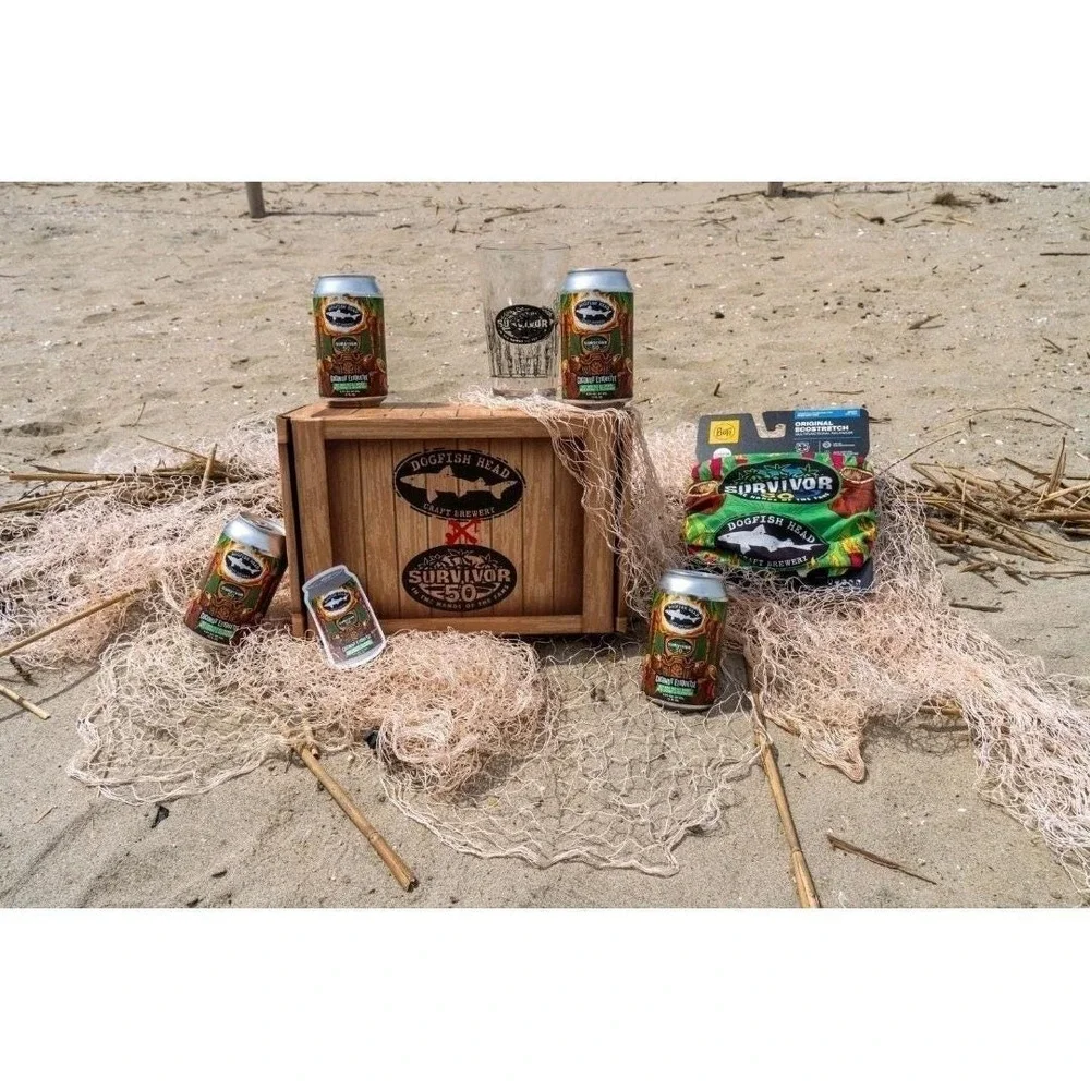 Dogfish Head x Survivor‎ 50 Coconut Etiquette Kit Limited Edition (EMPTY CANS)